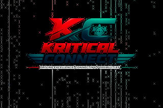 Critical Connection retro arcade game logo with red X symbol and teal rotary phone graphic on dark digital background